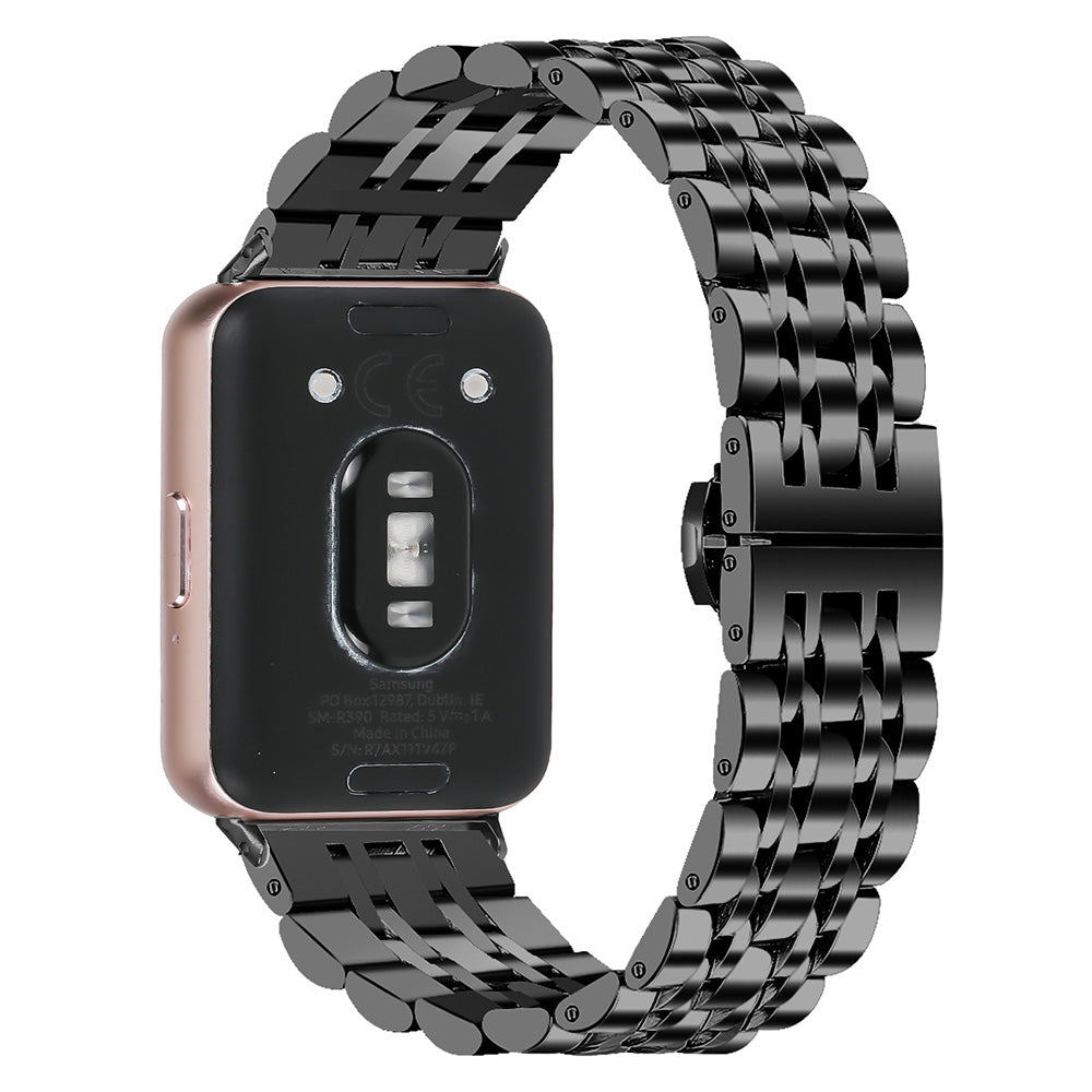 For Samsung Galaxy Fit3 SM-R390 Smartwatch Wrist Band Stainless Steel Watch Strap - Black For Samsung Galaxy Fit3 SM-R390 Smartwatch Wrist Band Stainless Steel Watch Strap - Black